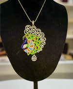 Peacock Pendants Set with earrings | Peacock Design – Famaza Couture