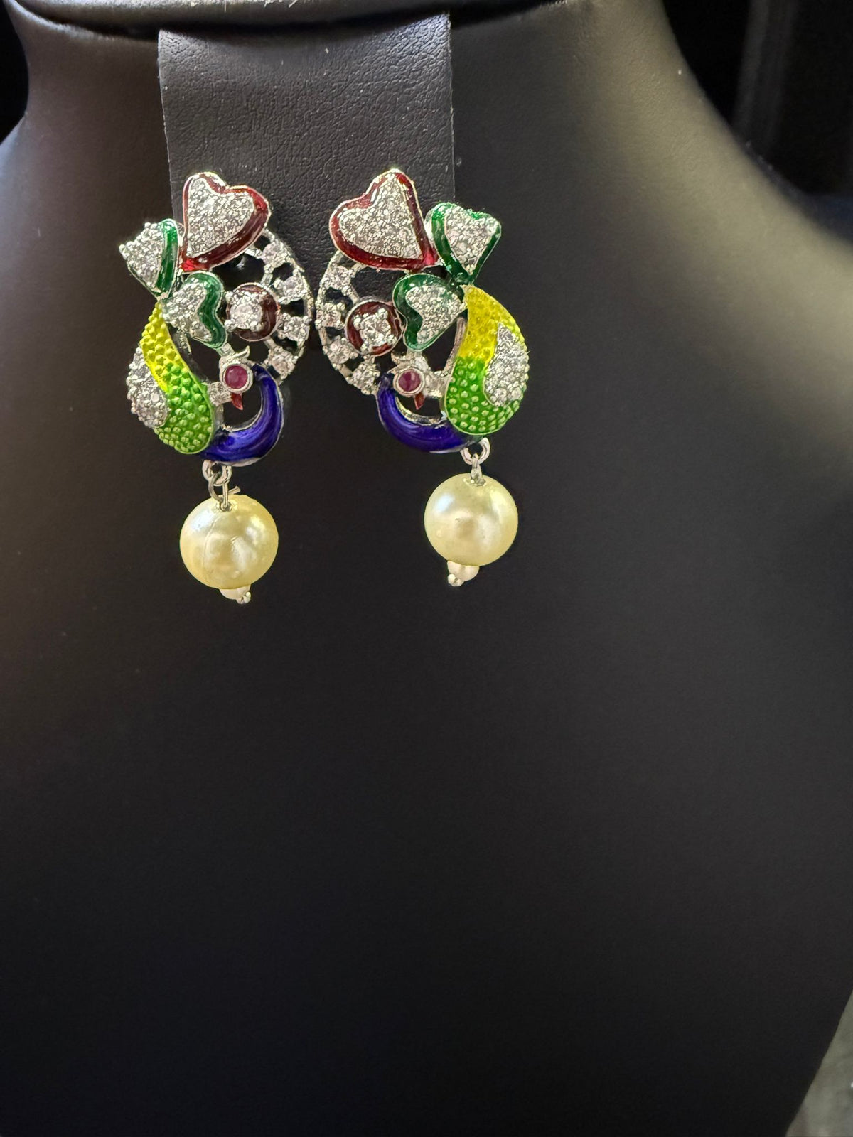 Peacock Pendants Set with earrings | Elegant Peacock Design – Famaza Couture
