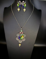 Peacock Pendants Set with earrings | Elegant Peacock Design – Famaza Couture
