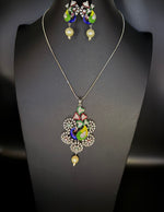 Peacock Pendants Set with earrings | Elegant Peacock Design – Famaza Couture