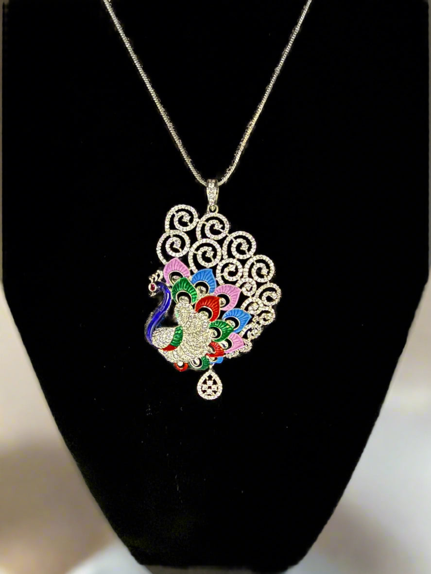 Peacock Pendants Set with earrings | Peacock Design – Famaza Couture