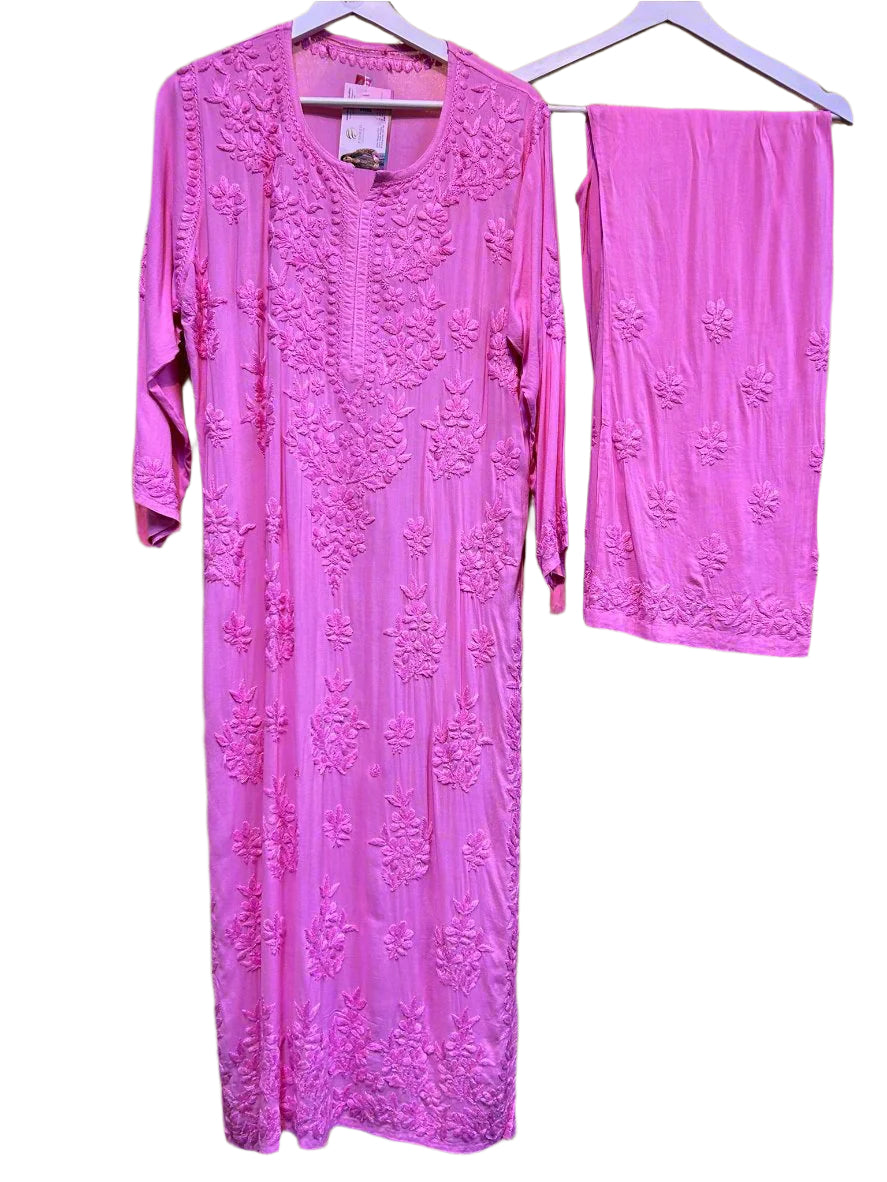 Chikankari Kurti with Pants Set Famazacouture