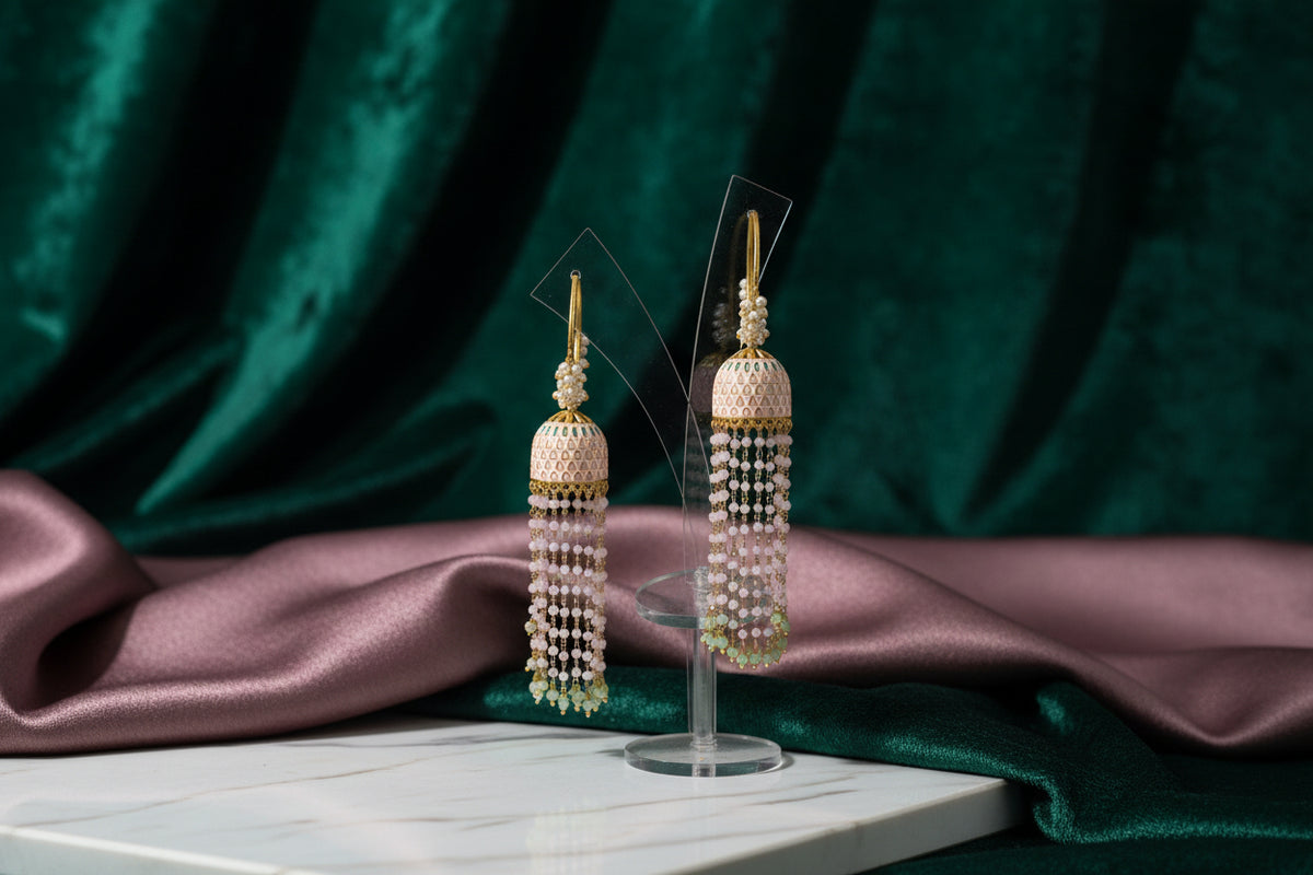Traditional Indian earrings and Pakistani jewellery at Famaza Couture Wembley.