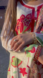 Anamta Silk Printed Dress - Shop Famaza Couture