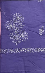 purple colour cotton saree with hand embroidered chikankari saree