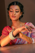 Georgette Saree with chikankari Keel Jaal Embroidery – Elegant Palla Work | Famaza Couture