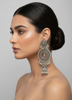 silver Oxidised earrings jhumka by famaza couture