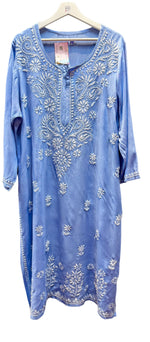 detail of the chikankari plus size kurti