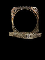 AD Square Cut silver Bangles