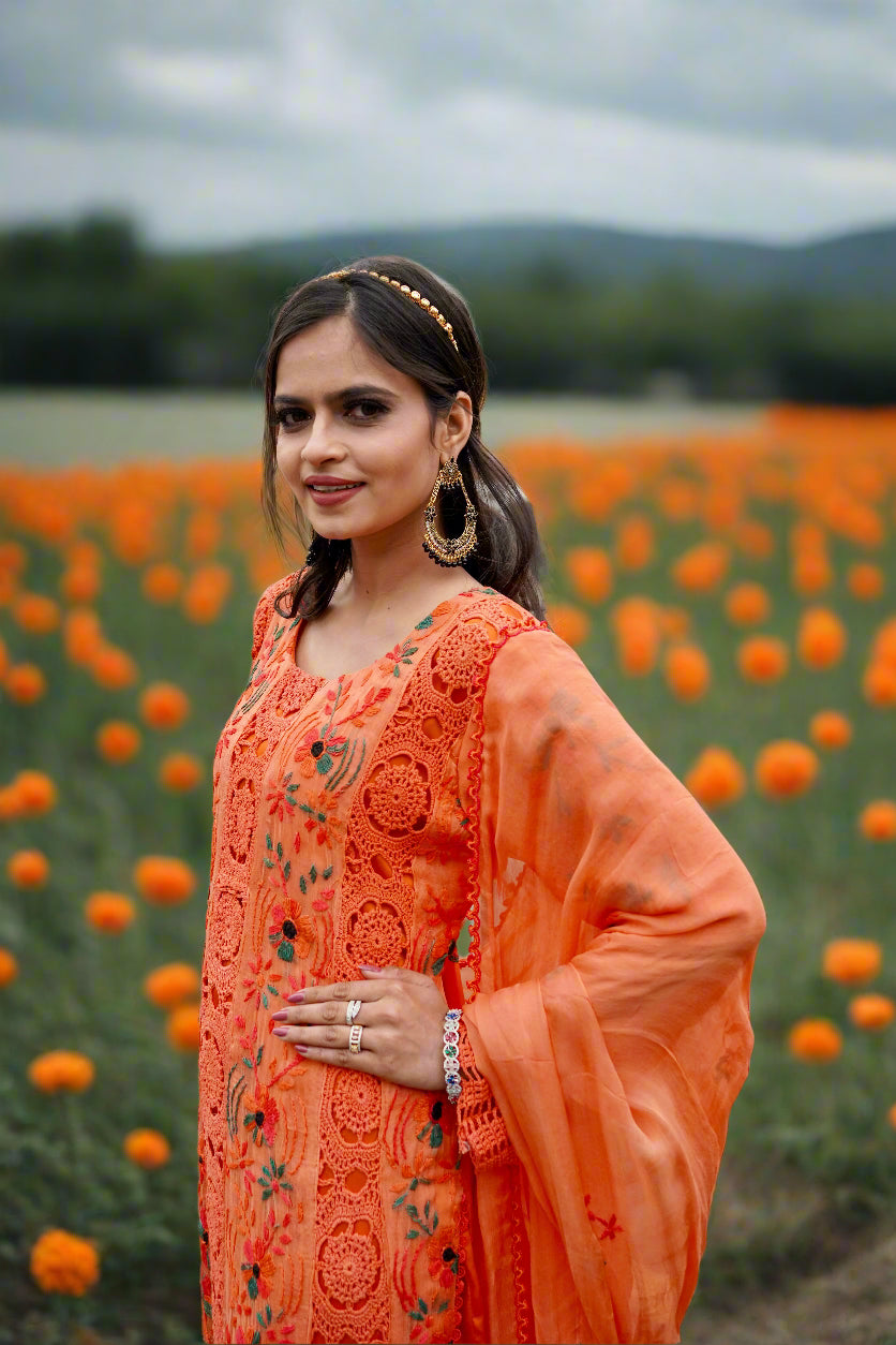 three piece ethnic suit for women