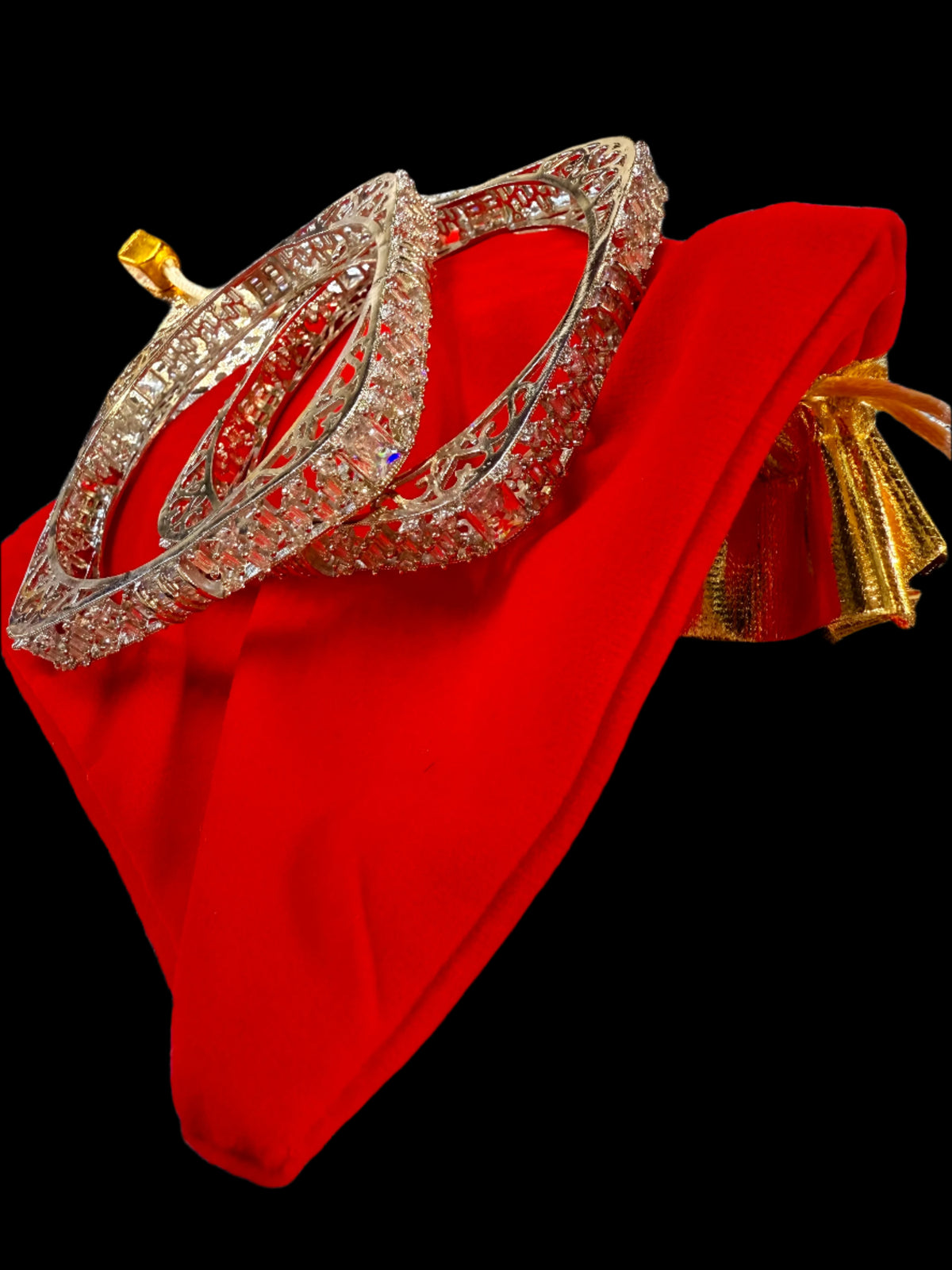 Square Cut Gold Bangles