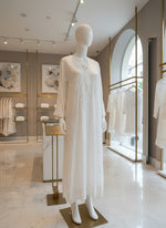 white chikankari viscose long kurti