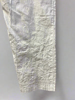 White Embroidered Plus size Cotton Pants embroidery detail close up