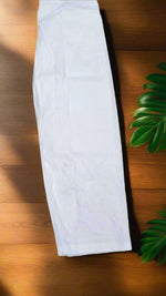 White Embroidered Plus size Cotton Pants