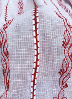 white with red kota doriya chikankari duppata focused