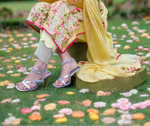 yellow pakistani dress with anklets