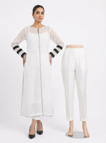 White Chiffon Pakistani Dress 2PC | Elegant Lightweight Suit for Women UK