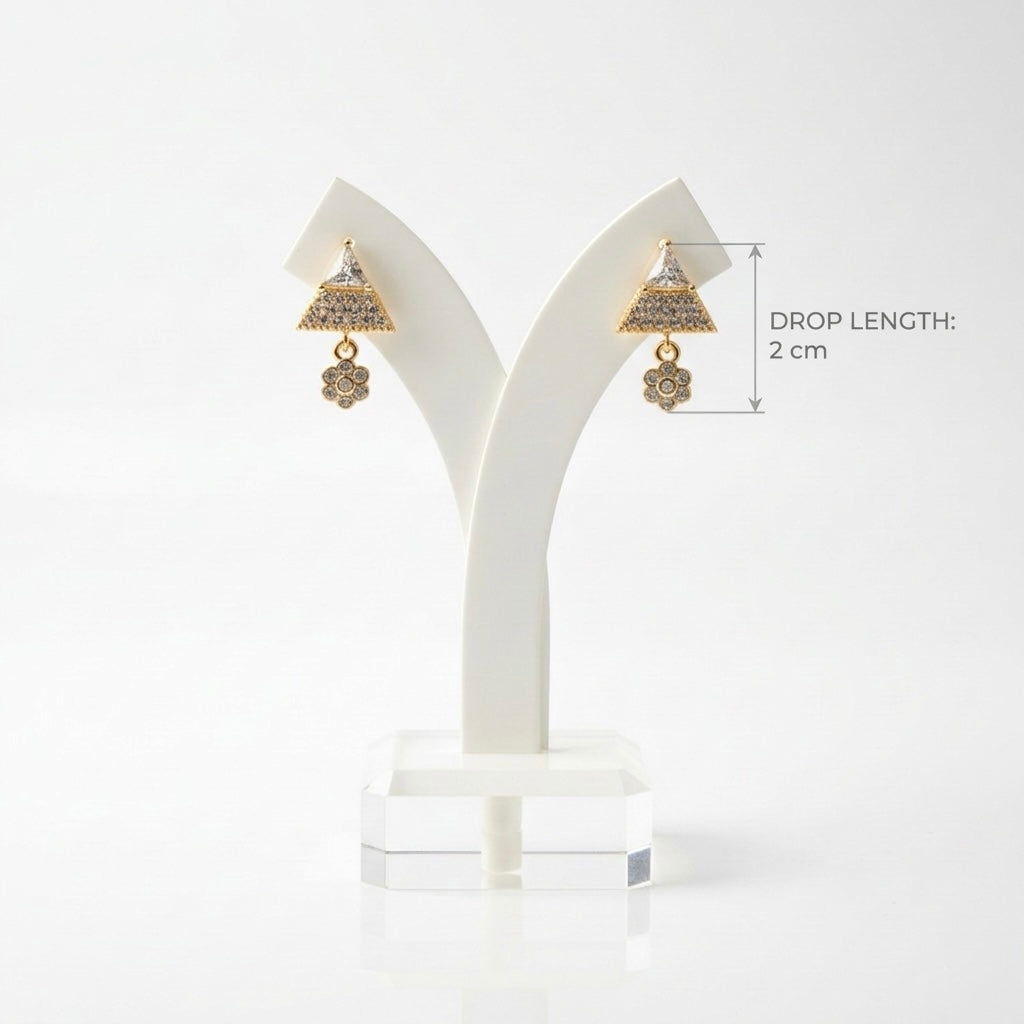 Starlight Rose Gold American Diamond Earrings | 2cm Petite Sparkle Drops