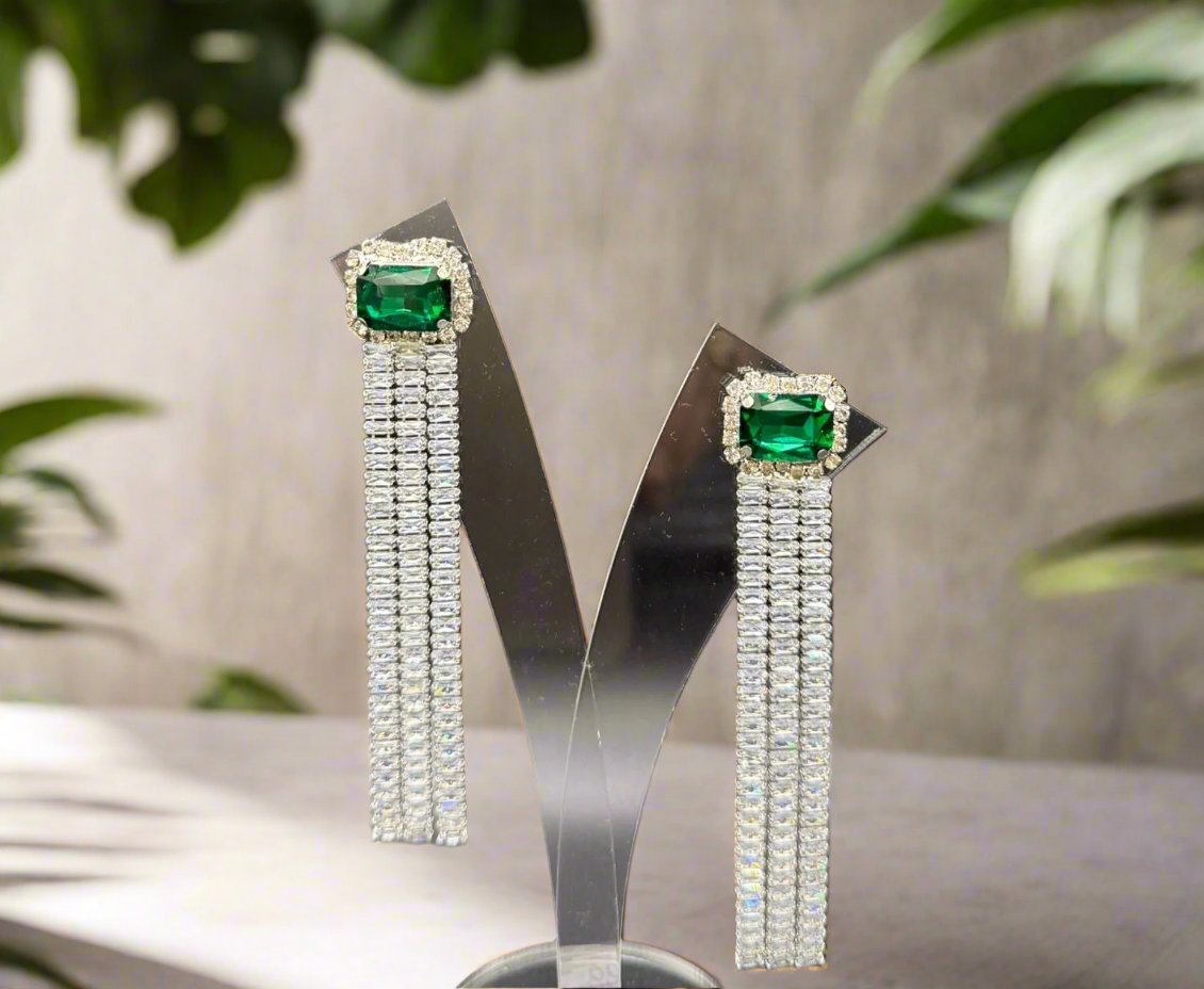 Famaza Cubic Zirconia Drop Earrings | Glamorous Statement Jewellery