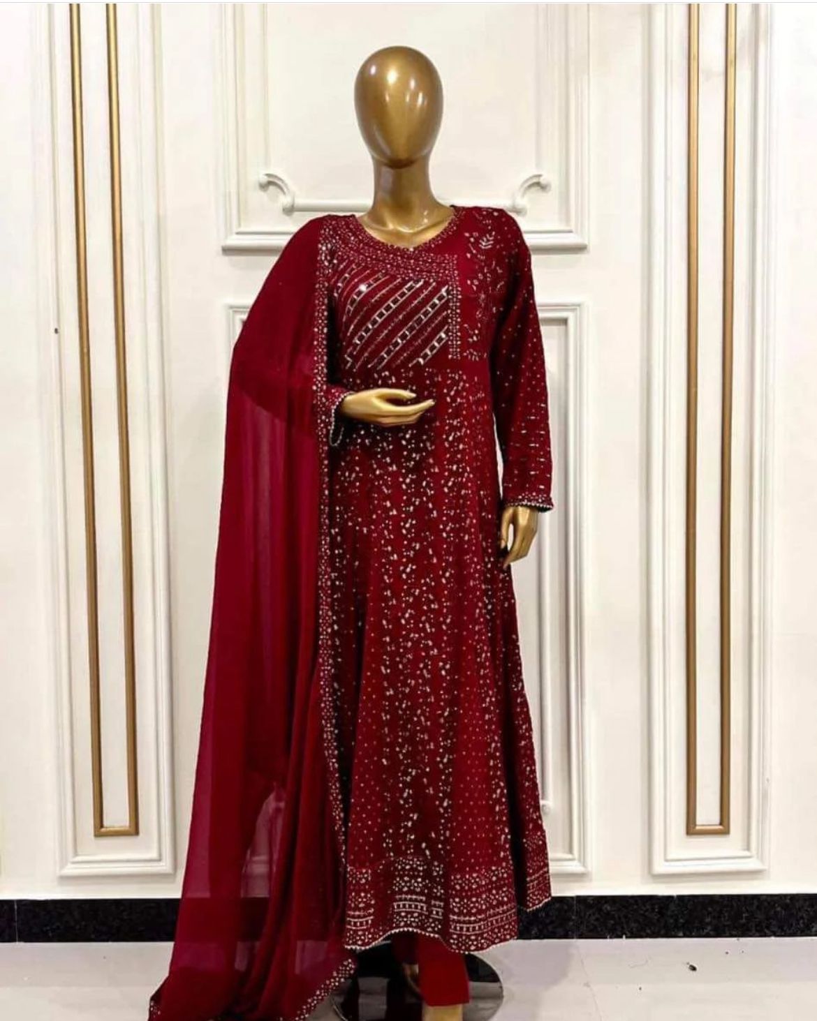 Anaarkali Chiffon Dress/Maxi/dress - Mah-e-Maryam