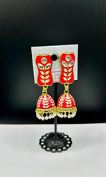 Meenakari drop Jhumka Earrings | Lightweight Handcrafted Bridal Jewellery – Famaza Couture