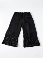 Black Georgette Palazzos with Antique Gold Kaamdani & Bakhiya Embroidery