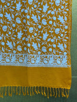 Multi Flowers all-over Kashmiri Embroidered Pashmina Scarf | Handcrafted Shawl – Famaza Couture