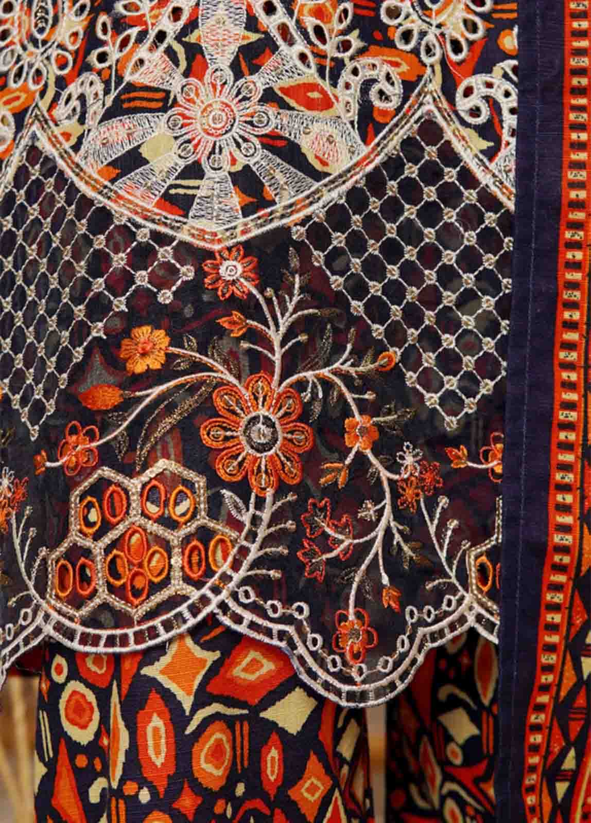 Full look of elegant Pakistani khaddar embroidered 3pc suit perfect for Eid