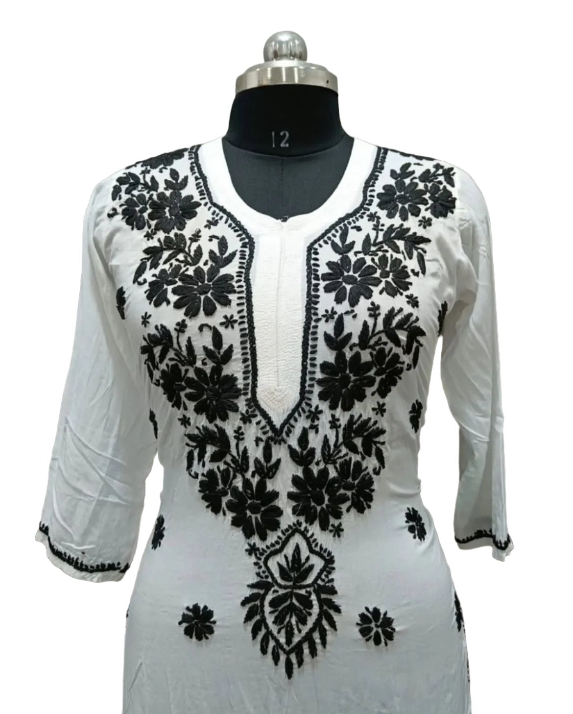 Chikankari Modal Kurta/Shirt/Top - Modal - Ghass Patti Work