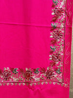 Kashmiri Embroidered Pashmina Scarf/Shawl | Luxurious Aari Work – Famaza Couture