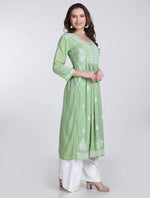 Aalia Chikankari long dress with Pockets | Indian Tunic Top