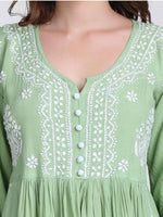 Aalia Chikankari long dress with Pockets | Indian Tunic Top