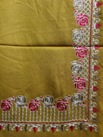 Kashmiri Rose Embroidered Pashmina Scarf/Shawl | Luxurious Aari Work – Famaza Couture