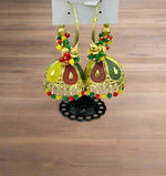 Multicolour Chaandbali Jhumkas Earrings | Lightweight Handcrafted Bridal Jewellery – Famaza Couture