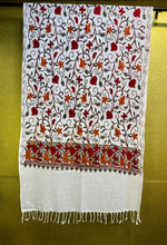 Multi Flowers all-over Kashmiri Embroidered Pashmina Scarf | Handcrafted Shawl – Famaza Couture