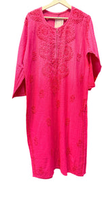 Khadi Chikankari Kurti - Famaza Couture