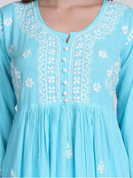 Aalia Chikankari long dress with Pockets | Indian Tunic Top