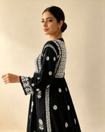 Exquisite Chikankari Naira Cut Gown-Style Dress – Double-Sided Embroidery
