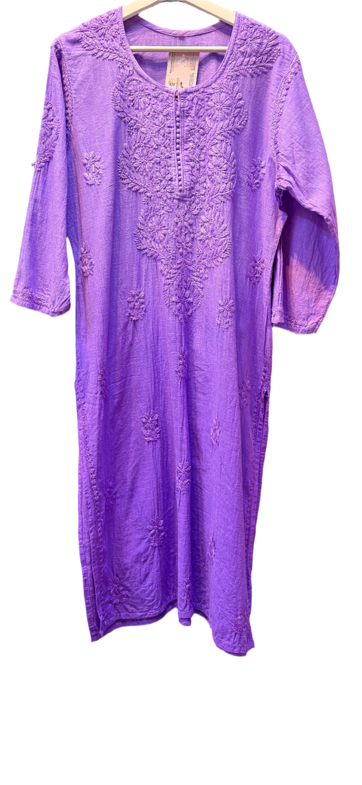 Khadi Chikankari Kurti - Famaza Couture