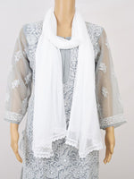 White Chiffon Two Side Lace Dupatta