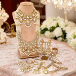 White Kundan Bridal Jewellery Set (10 Pcs) – Lightweight Royal Pearl & Stone Wedding Set for Bride | Famaza Couture