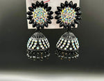 Black fancy sun flower Jhumki earrings | Lightweight Handcrafted Bridal Jewellery – Famaza Couture