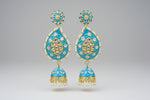 Meenakari Ambi Long Jhumka Earrings | Lightweight Bridal & Party Wear – Famaza Couture