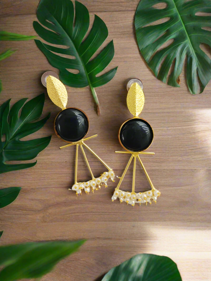 Mona Lisa pendulum Earrings | Handcrafted Statement Jewellery – Famaza Couture