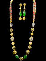 Tanjore Art Meenakari beaded Mala Set | Regal Bridal Necklace – Famaza Couture