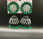 Black fancy sun flower Jhumki earrings | Lightweight Handcrafted Bridal Jewellery – Famaza Couture