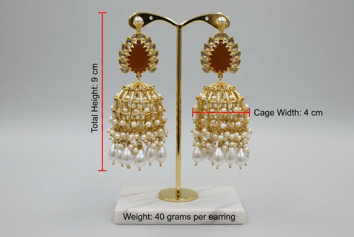 Royal Monalisa Stone & Coin Golden Earrings | Bridal & Partywear Wembley