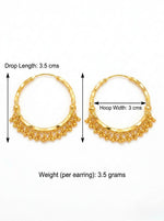 22K Gold Plated Heritage Chand Bali Hoop Earrings – Royal Crescent🌙