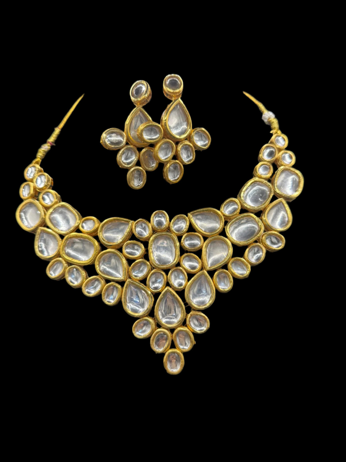 Drop & Oval Kundan Necklace set Jewellery