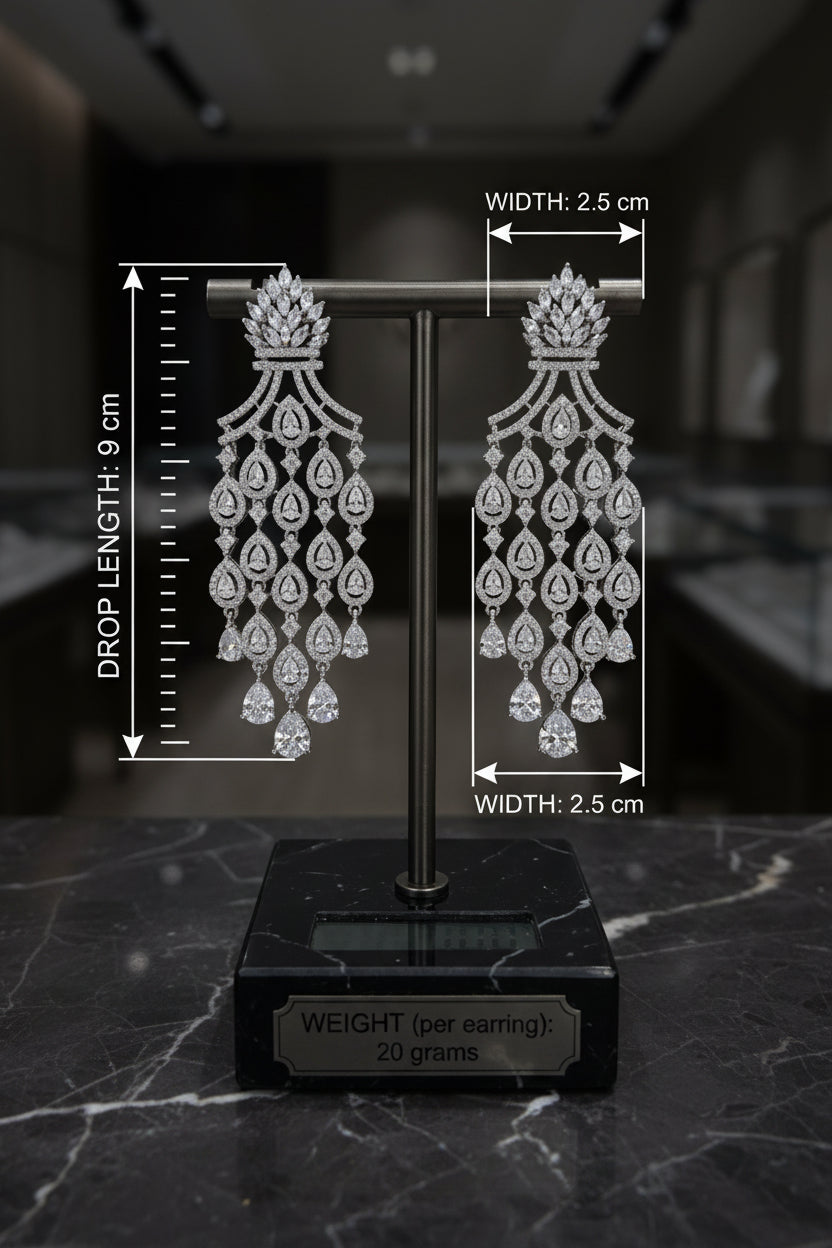 Empress Cascading Waterfall Chandelier Earrings